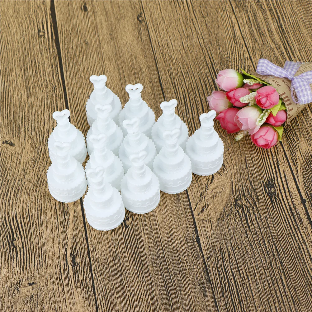

12Pcs Wedding Birthday Party Decoration Love Heart Cake Shape Bottles Happy Festival Celebration Favors Empty Bubble Bottles
