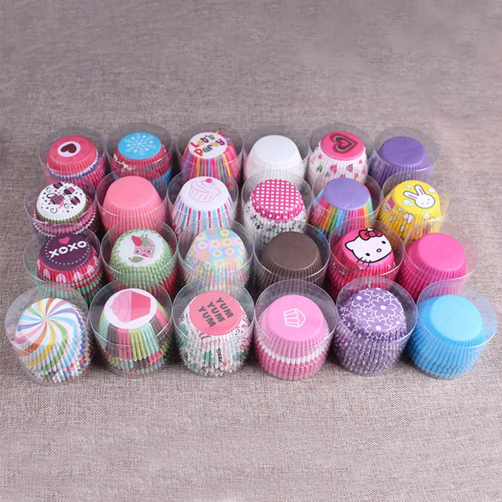 

100pcs/set Chocolate Cake Rainbow Paper Cups PVC Anti-oil Muffin Fondant Paper Cup Baking Mold Decorative Kitchen Accessories