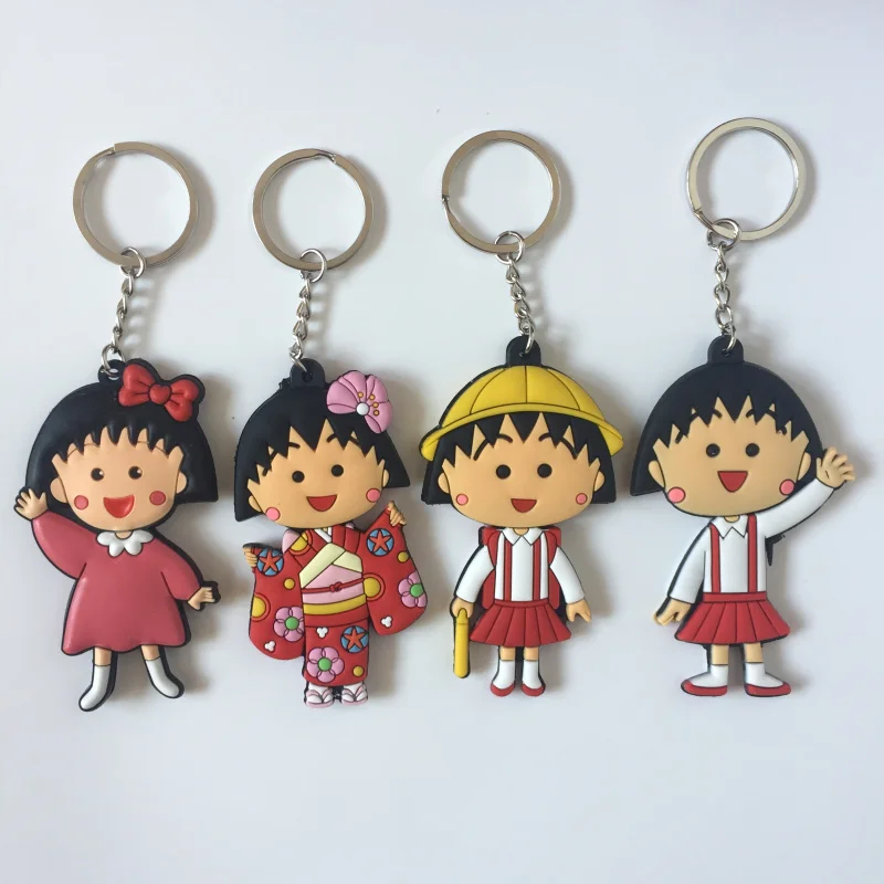 

Chibi Maruko-chan key chain ornament figure hot silica gel pendant keyring Key chains Cosaner