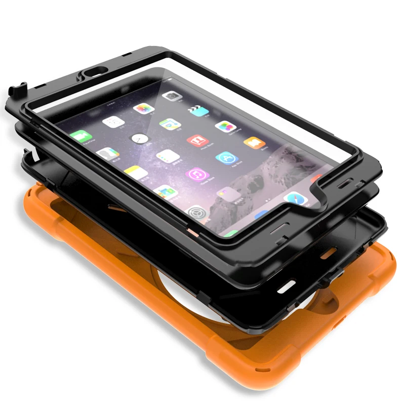 For ipad mini 3 case 360 rotation Heavy Duty PC Silicon Stand Armor Cases, Kids Safe Shockproof for ipad mini 1 2 31 (4)