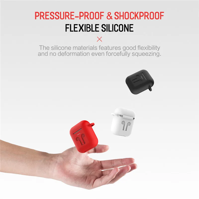 ROCK защитное кремниевое наружное покрытие для Apple Airpods чехол для переноски беспроводной Bluetooth наушники аксессуары для Air Pods чехол