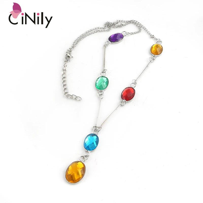 

CiNily Infinity War Infinity Stones Inspirational Design Stones Crystal Choker Necklace Women Girl Cosplay Jewelry