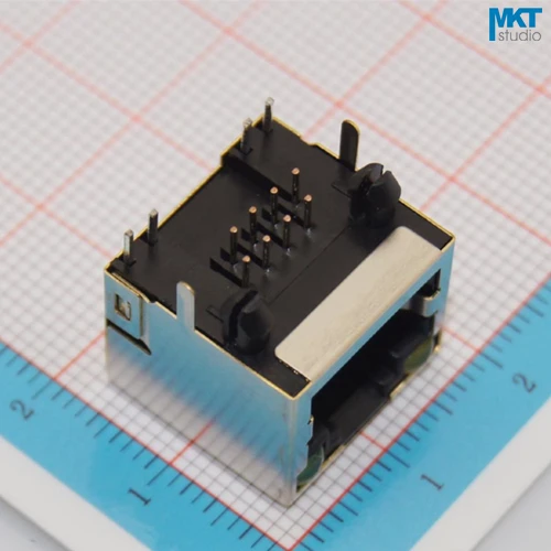 100 шт. 56 серий 15 6 мм 10P8C разъем RJ45 Ethernet PCB Модульный с 2 светодиодными