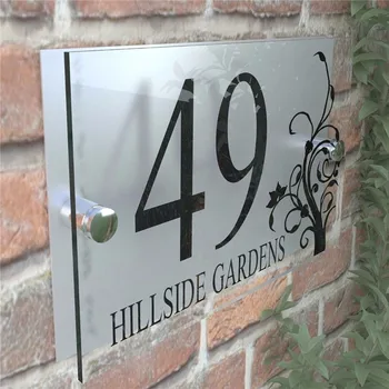 

Decorative House Signs Plaques Door Numbers 1 - 999 Personalised Name 20x14cm