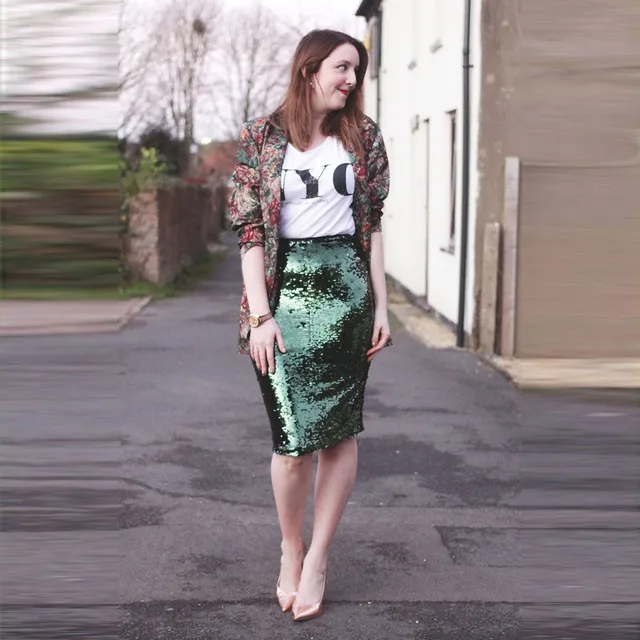 plus size sequin skirts