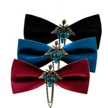Creative Men's Suit Bow Tie mtal bat velvet For Groom Wedding Party Men Formal Wear Business Cravat Bow ties Accessories Creative Men's Suit Bow Tie mtal bat velvet For Groom Wedding Party Men Formal Wear Business Cravat Bow ties Accessories