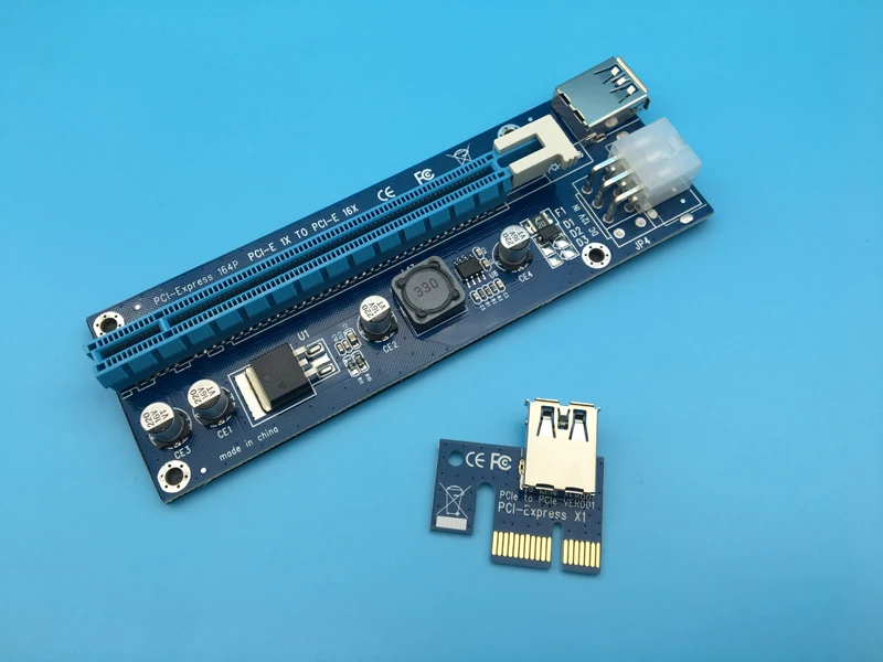 60 см PCIe PCI-E карта с разъемом PCI Express 1x к 16x с USB3.0 кабель SATA к 6Pin Мощность кабель Riser Card для добывания монет Биткойн машины