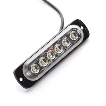 

6LED Car Slim Flash Light Bar Waterproof Vehicle Emergency Warning Strobe Lamp 12V 24V Multifold Flashing Modes for Truck 18W