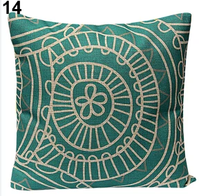 Винтажный чехол для подушки с геометрическим цветком из хлопка и льна для дома C1G8 - Цвет: 14