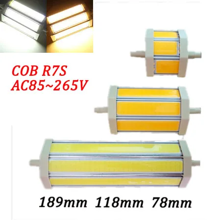 

R7S COB led bulb 78mm 10W 118mm Led Light 15W 135mm 18W 189mm 20W COB Lamp AC85-265V 220V 110V Replace halogen floodlight