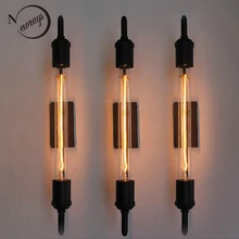 Винтажный паропровод Ретро черная металлическая настенная лампа для подсветка на стену в ванную/крыльцо свет/ночник/осветительная арматура бра бар