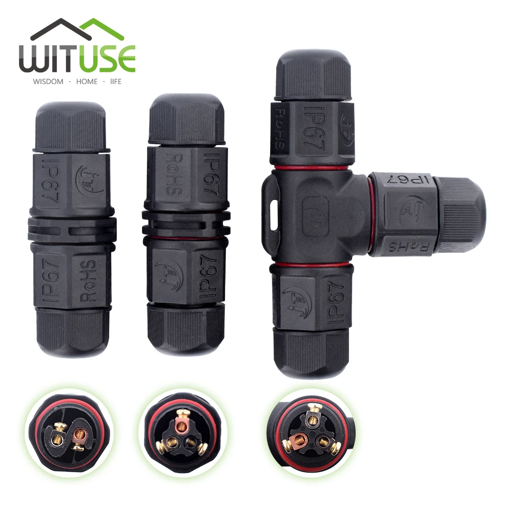 

2 Pin/3 Pin Electrical Cable Wire Joint Connector IP67 Waterproof For Outdoor Using 250V 2-Way 3-Way Terminal Wire Adapter