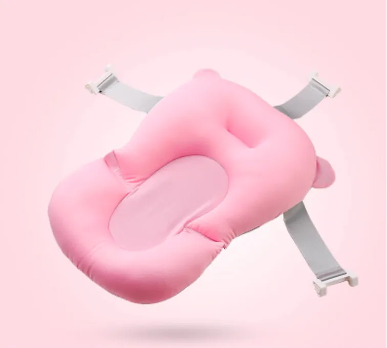 Портативная воздушная подушка для душа для младенцев, нескользящий коврик для ванной, безопасность для новорожденных - Цвет: PINK1