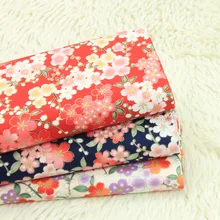 Половина двор японский мягкий бриз gilt набивные ткани, ручной DIY Лоскутная сумка швейной ткани хлопок A885