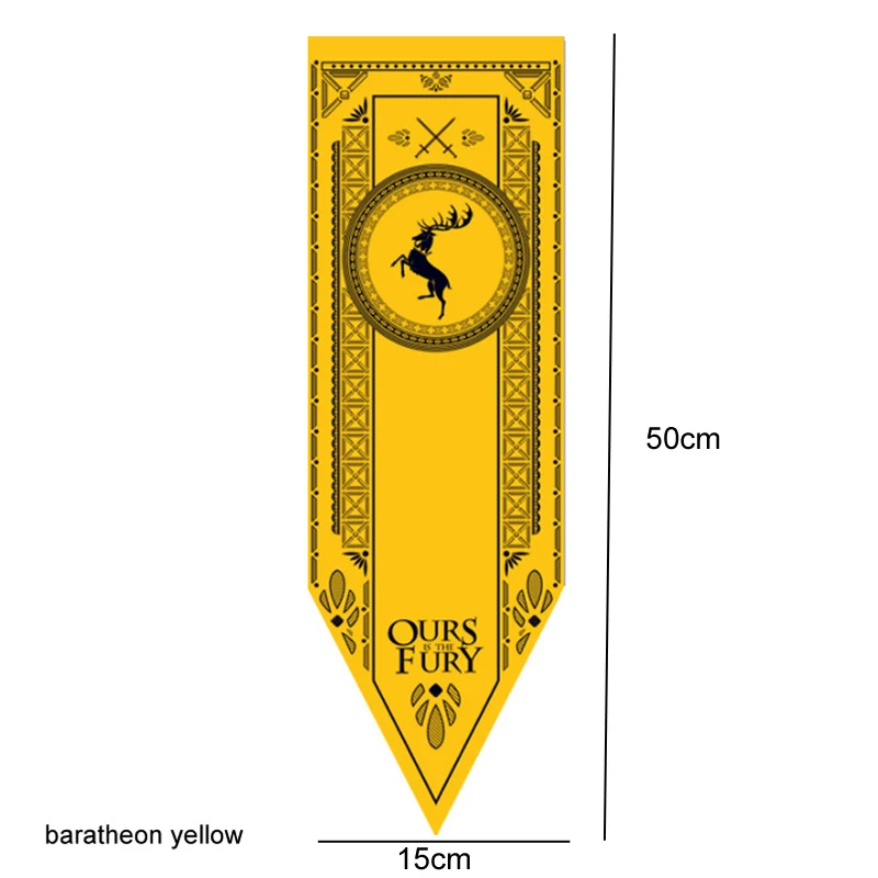 Домашний декор Игра престолов баннер флаг Старк Тулли Мартелл волк Дракон полиэстер престолов баннер игры украшения Болтон флаг - Цвет: baratheon yellow