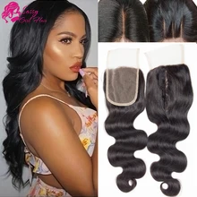 New Cheap Brazilian Body Wave Lace Closure 4*4 Wet And Wavy Lace Front Closures Middle Part Virgin Hair Closure Sassy Girl Hair