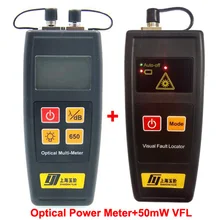 FTTH Набор инструментов с волоконно-оптическим измерителем мощности и 50 мВт Визуальный дефектный кабель локатора тестер проверки красный лазерный источник света 25 км