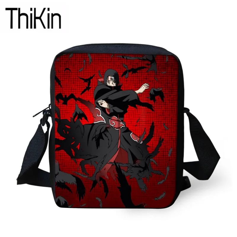 

THIKIN Cartoon Anime Naruto Printing Messenger Bags for Kids Mini Shoulder Crossbody Bag Children Cool Kindergarten Bagpack
