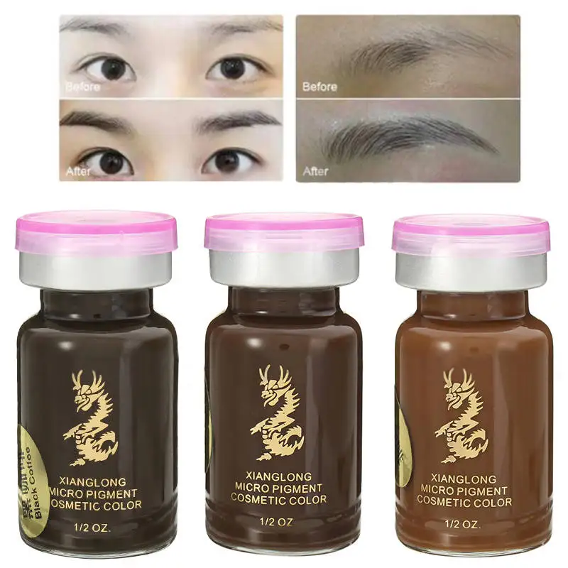 Permanent Eyebrow Tattoo Ink Professional Makeup Pigment 3D Micropigmentation Brows Ink Emulsions 3 Colors