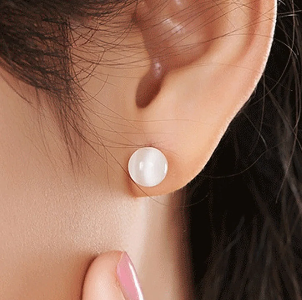 stud earrings cat eye stone (3)