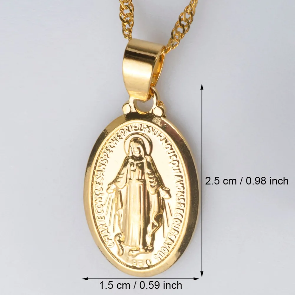 Женское Ожерелье с кулоном Anniyo Virgin Mary Серебряное/золотое ювелирное изделие