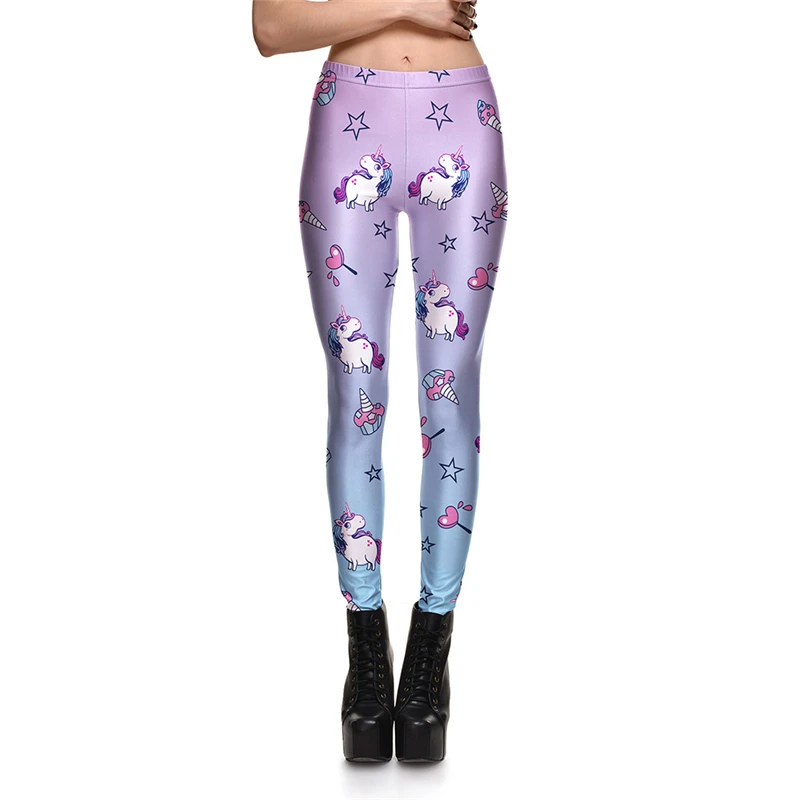 Leggings Fitness Women's Legging Cartoon Angle God Horse Gradient Ice
