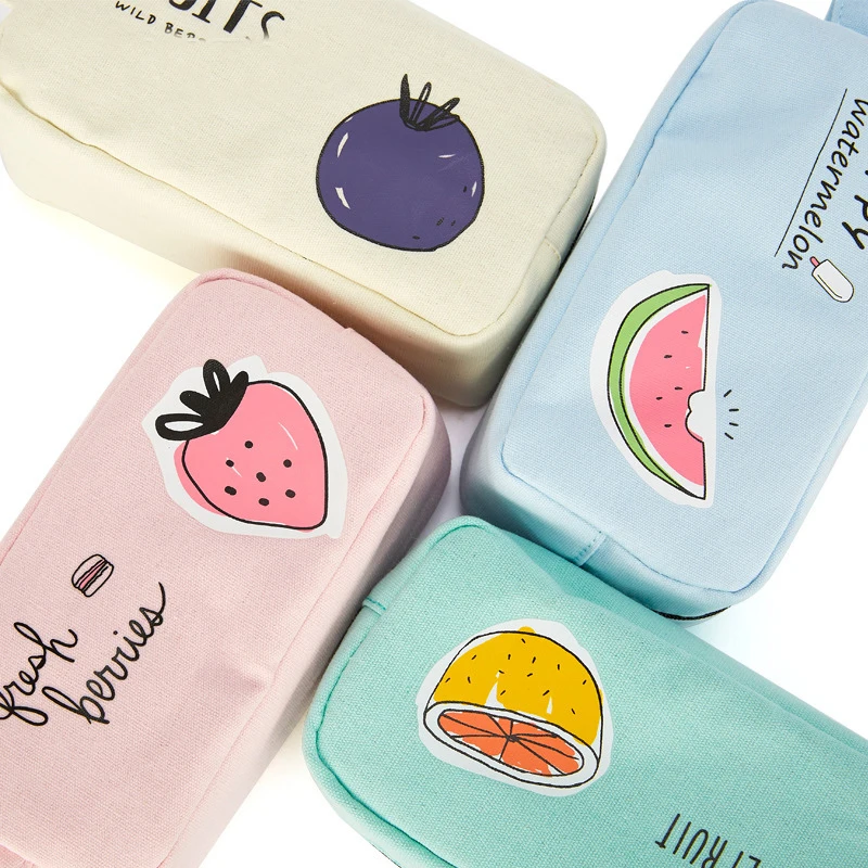 

1 Pcs Kawaii School Pencil Case Larger Capacity Cute Pencil Cases For Girls Double Zipper Pencil Bags School Supplies