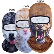 Взрослый принт 3D животное Лыжная Маска Новинка уличный спортивный мотоциклетный шапки для сноуборда защита для лица ветронепроницаемый, против УФ колпачок милый мягкий