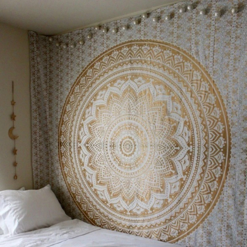 

Indian Tapestry Wall Large Mandala Hanging Bohemian Beach Mat Polyester Thin Blanket Yoga Shawl Mat 200x150cm Blanket