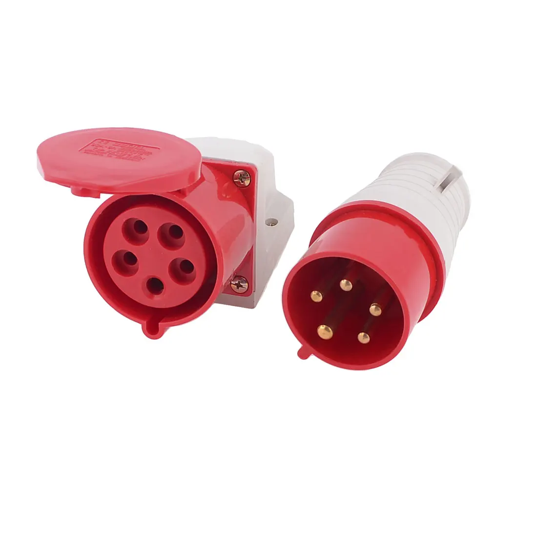 

UXCELL Iec309-2 32A 5 Pin Plug W Coupler Waterproof Trailing Socket 220-380Vac