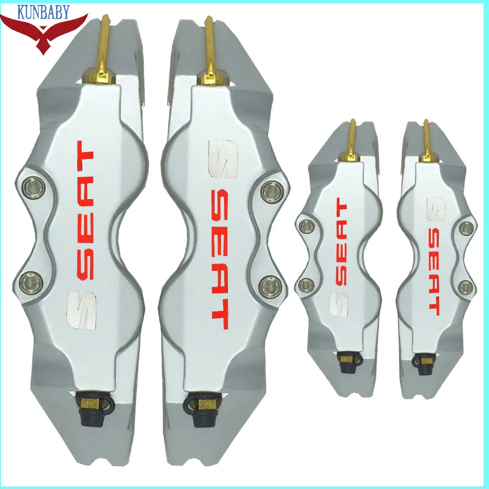 

KUNBABY SilverBrake Caliper Cover ABS Plastic Model 3 Seat Logo Car Styling Decoration For Seat Leon Ibiza Altea Cordoba Toledo