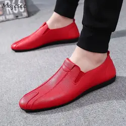 Повседневная кожаная обувь для мужчин весна осень дышащая обувь для отдыха в Корейском стиле, модная слипоны мужская повседневная простая
