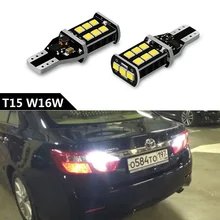 2 шт Canbus T15 W16W автомобильный резервный задний фонарь для Toyota Corolla Camry Prado белый высокий Стоп задний фонарь лампа без ошибок 6000K 12V