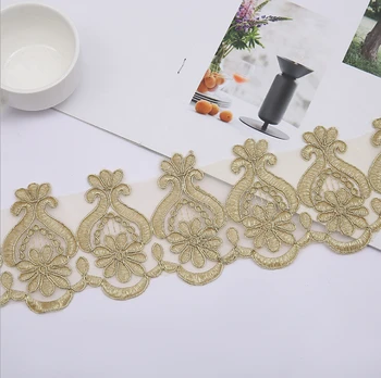 

10Yards Lace Trim Ribbon Wedding Applique Dress Sewing Decor Craft White Gold For 2019