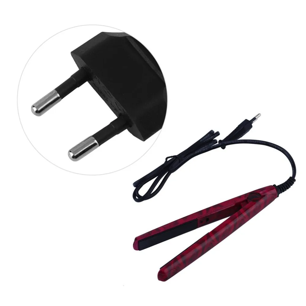 

Professional Mini Straightening Iron Portable EU Electronic Ceramic Flat Zebra Hair Straightener Straightening Iron Tool 220V