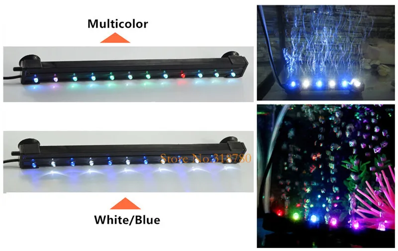 16 см-107 см длинный подводный светодиодный светильник для аквариума с воздушными пузырьками, камни для аквариума, воздушные занавески, камни для аквариума, светодиодный светильник, полоска AC110-220V