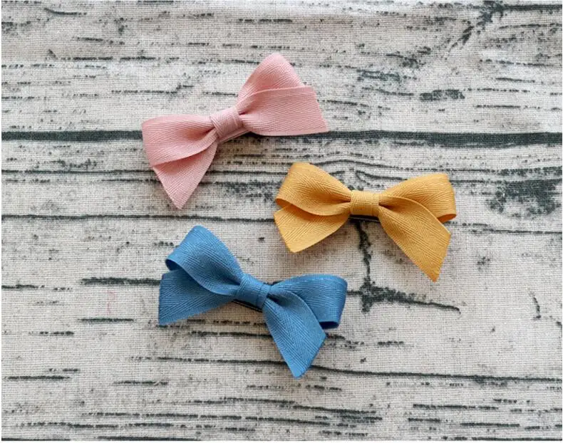 Yellow hair bow clip school colour hair accessories