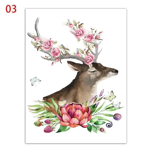Nordic-Flower-Deer-Poster-Watercolor-Art-Print-Floral-Elk-Wall-Pictures-Canvas-Lotus-Butterfly-Painting-Nursery.jpg_640x640 (3)