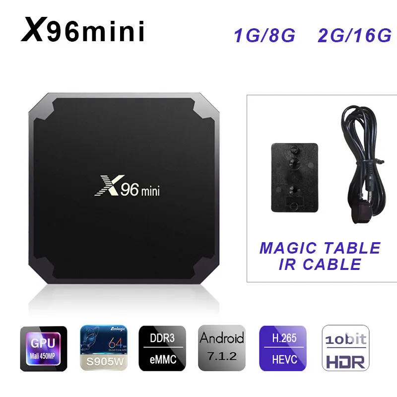 

X96mini 1G8G 2G16 Android 7.1 Smart TV BOX Amlogic S905WQuad Core WiFi 2.4GHz X96mini Set top box 4K HD Set-top Box Media Player