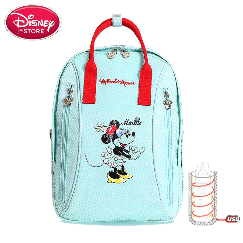 Сумка для подгузников disney, рюкзак, Дисней, Микки Маус, USB грелка, сумка для детей, анти-потеря, пояс для подгузников, рюкзак для путешествий, сумка для мам