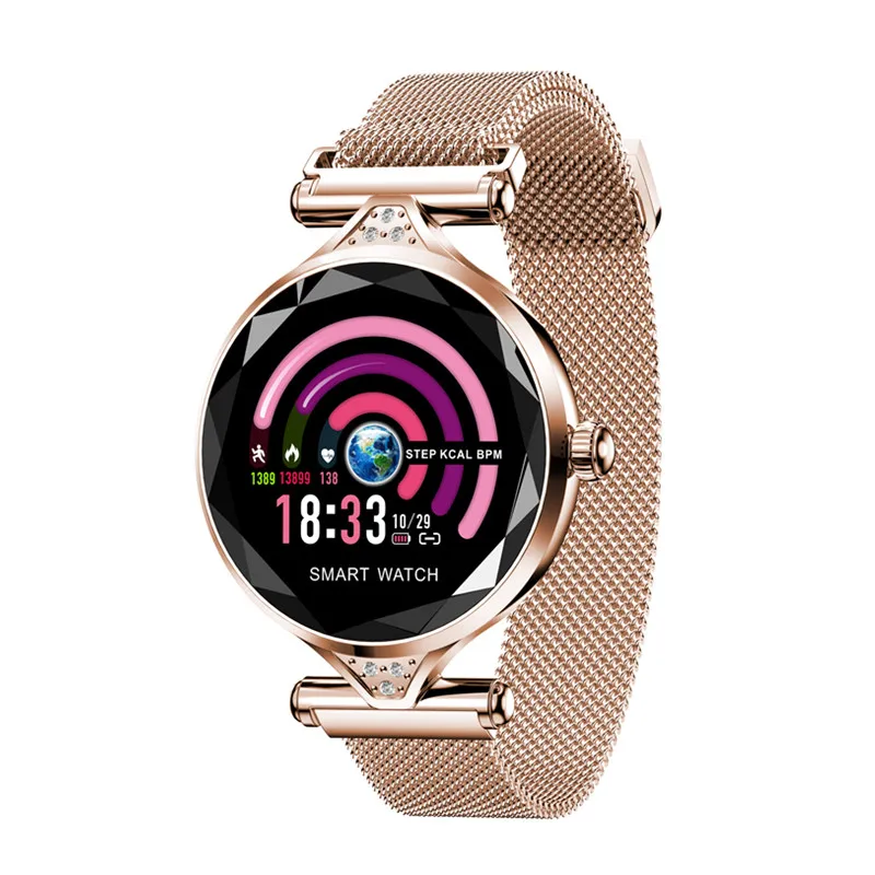 Смарт-Браслет фитнес-часы для женщин умный браслет женские роскошные часы соединяются с android для iphone 7 8 X samsung huawei - Цвет: gold