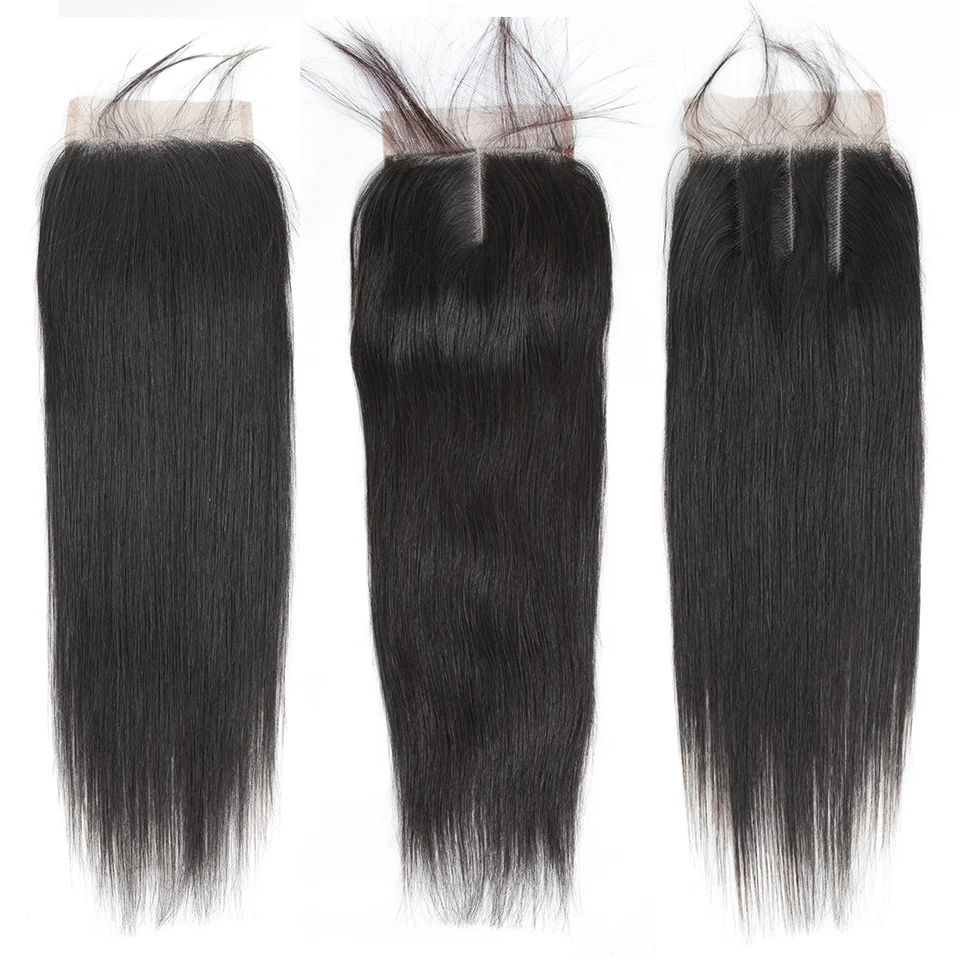 QueenLike 3/4 пучка прямых волос пучки с закрытием не Реми человеческих волос Уток Связки малайзийских волос с закрытием