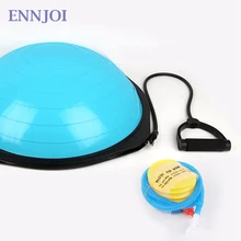 Фитнес-мяч для йоги, балансировочный тренажер, мяч, балансировочный мяч, половина с диапазоном сопротивления и насосом, тренировочный мяч для тренажерного зала