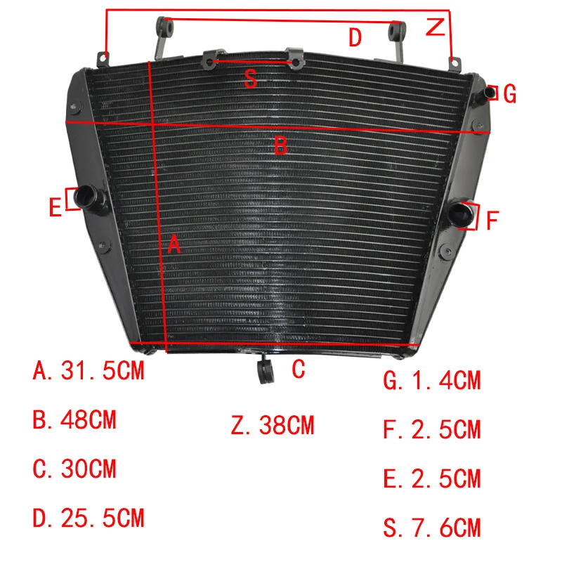 

Motorcycle Radiator for Honda CBR1000RR Fireblade 2008 2009 2010 2011 Aftermarket Engine Water Cooling Part