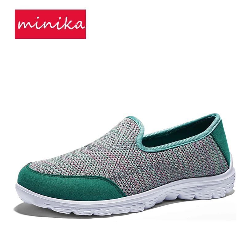 2017 New Mesh Breathable Women Walking Shoes Light Weight Slip-on Flat Heel Sneakers Comfortable Lazy Shoes