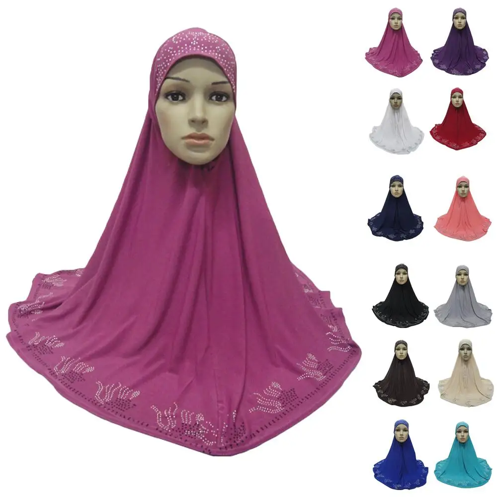 Один кусок Hijab шарф Мусульманский Amira молитва Khimar шляпа Женщины исламский головной убор над головой тюрбан, головной платок полное покрытие поклонения службы