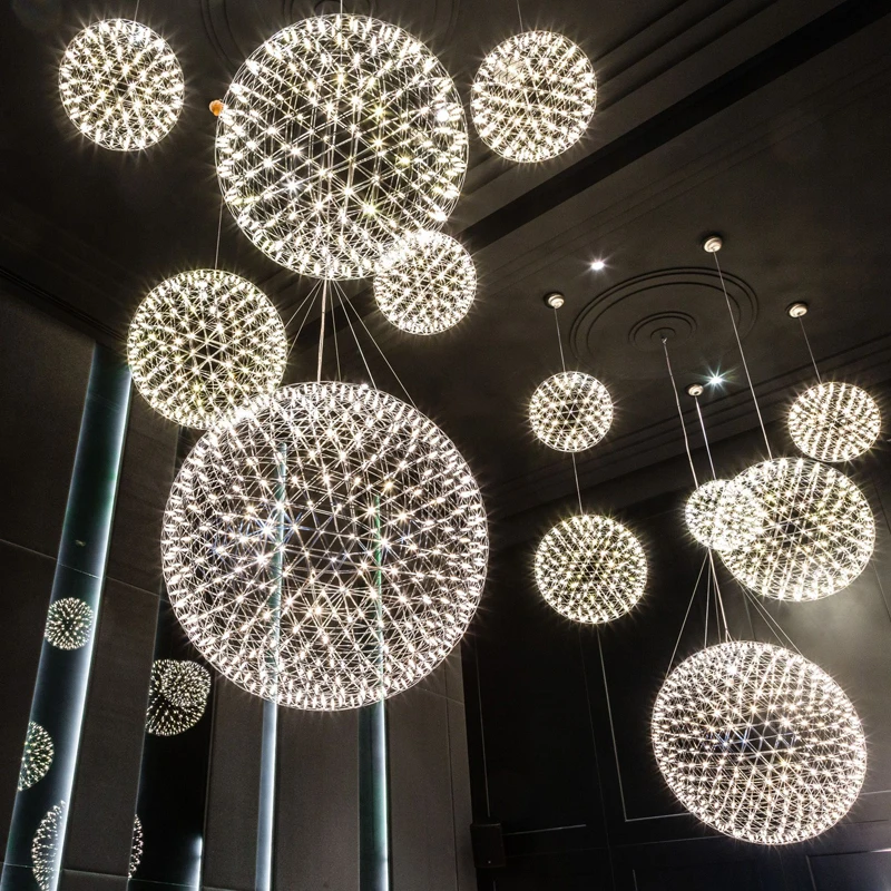 Modern brief Loft spark ball LED Pendant Light fixture Firework Ball stainless steel pendant Lamps  - 32723497237