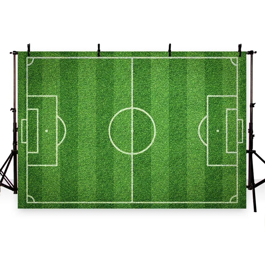 

Vinyl Photography Background Football Field Soccer Match Green Lawn Photocall Children Backgrounds for Photo Studio