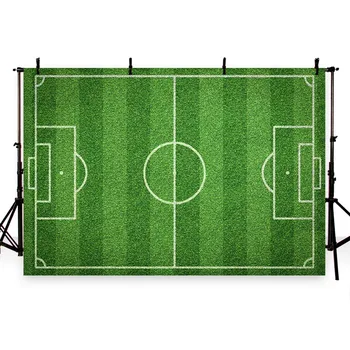 

Vinyl Photography Background Football Field Soccer Match Green Lawn Photocall Children Backgrounds for Photo Studio