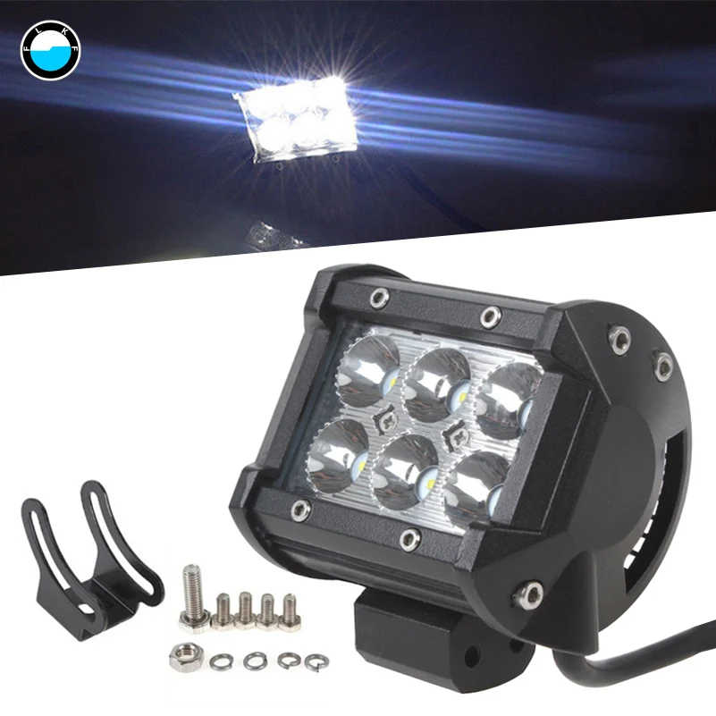 

2pcs /1PCS Car Led Light Bar 18W Work Light Lamp C-r-e-e Chip LED for Motorcycle Tractor Boat Off Road 4WD 4x4 Truck SUV ATV.